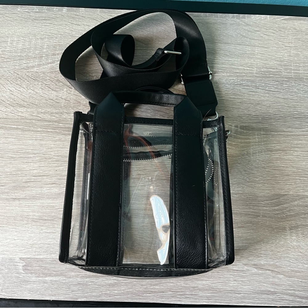 π Clear and Black Crossbody Bag
